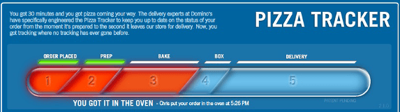 Dominos Pizza tracker