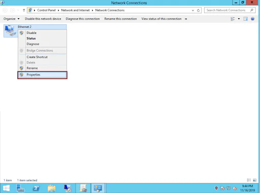 network adapter properties