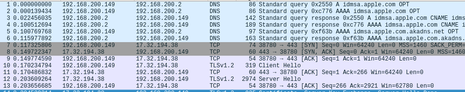 Impactor Wireshark capture