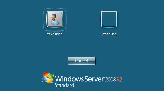 Windows 2008 Login Screen