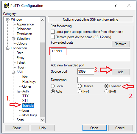 Putty Dynamic Port